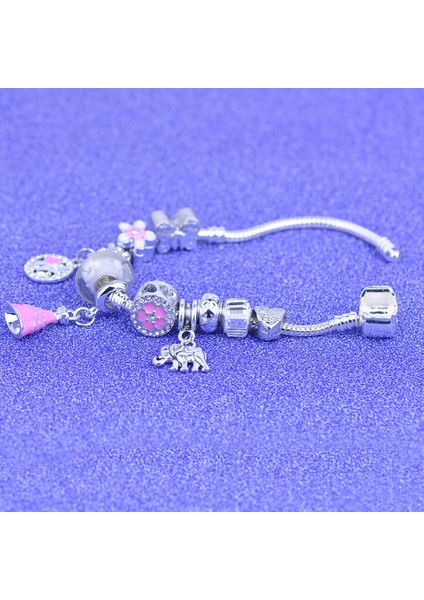 Kadınlar Için Bileklik, Pembe Çiçek Kolye Yılan Zinciri Sırlı Mücevher Kutusu Tokalı Bileklik (Boyut: 18CM) (Yurt Dışından) modelleri