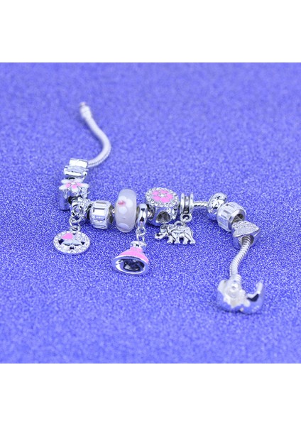 Kadınlar Için Bileklik, Pembe Çiçek Kolye Yılan Zinciri Sırlı Mücevher Kutusu Tokalı Bileklik (Boyut: 18CM) (Yurt Dışından) fırsatları