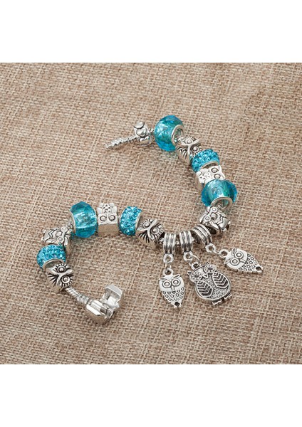 Kadın Charm Bileklik, Açık Mavi Boncuklu Baykuş Kolye Yılan Kemik Zinciri, Hazine Kutusu Toka Bileklik, Çoğu Bileğe Uyuyor, Kadınlar Için En Iyi Tatil Hediyeleri (Boyut: 18CM) (Yurt Dışından) fırsatları