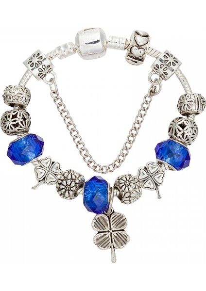 Kadın Charm Bileklik, Yonca Kolye Boncuklu Yılan Kemik Zinciri, Çoğu Bileğe Uyuyor, Kadınlar Için En Iyi Tatil Hediyesi (Boyut: 17CM) (Yurt Dışından)