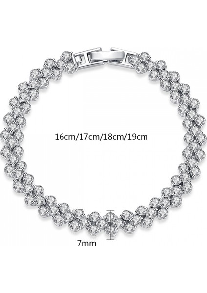 Düğün Kübik Zirkonya Bileklik Zincir Bağlantısı 18K Ton 17CM (Yurt Dışından) fiyatları