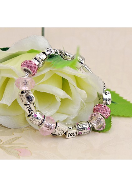 Kadınlar Için Bileklik, Pembe Kristal Boncuklu Kolye Yılan Zinciri, En Iyi Hediyesi Için Hazine Kutusu Tokalı Bileklik (Boyut: 18CM) (Yurt Dışından) fiyatları