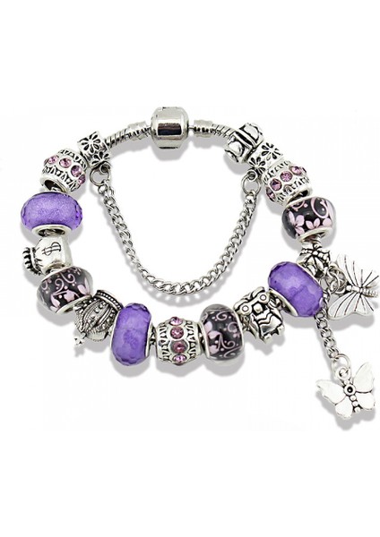 Kadın Charm Bileklik, Kelebek Püskül Kolye, Ametist Boncuklu Yılan Kemik Zinciri, Hazine Kutusu Toka Bileklik, Çoğu Bileğe Uygun, Kadınlar Için En Iyi Tatil Hediyeleri (Boyut: 18CM) (Yurt Dışından) fiyatları