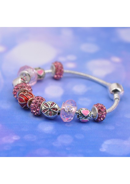 Kadın Bileklik, Pembe Kristal Kolye Yılan Zinciri, Kız Arkadaşı ve En Iyi Arkadaşlar Için Hazine Kutusu Tokalı Bileklik Hediye Bileklik (Boyut: 18CM) (Yurt Dışından) modelleri