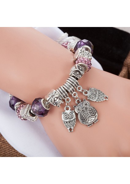 Kadın Charm Bileklik, Mor Boncuklu Baykuş Kolye Yılan Kemik Zinciri, Hazine Kutusu Toka Bileklik, Çoğu Bileğe Uyuyor, Kadınlar Için En Iyi Tatil Hediyeleri (Boyut: 18CM) (Yurt Dışından) modelleri