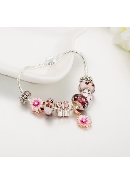 Kadın Charm Bileklik, Pembe Kelebek Boncuklu Yılan Kemik Zinciri, Hazine Kutusu Toka Bileklik, Çoğu Bileğe Uyuyor, Kadınlar Için En Iyi Tatil Hediyeleri (Boyut: 17CM) (Yurt Dışından) fiyatları