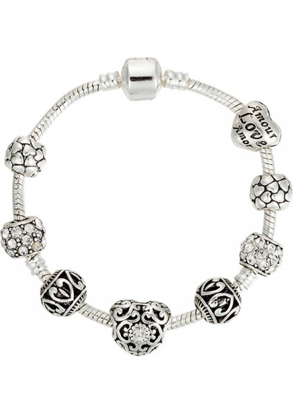 Kadın Charm Bileklik, Kristal Boncuklu Yılan Kemik Zinciri, Hazine Kutusu Tokalı Bileklik, Çoğu Bileğe Uygun, Kadınlar Için Sevgililer Günü Hediyeleri (Boyut: 17CM) (Yurt Dışından)