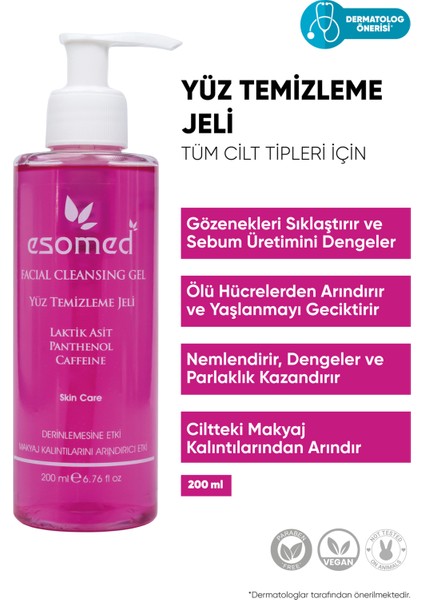 Tüm Cilt Tipleri Için Arındırıcı ve Sıkılaştırıcı Yüz Temizleme Jeli 200 ml
