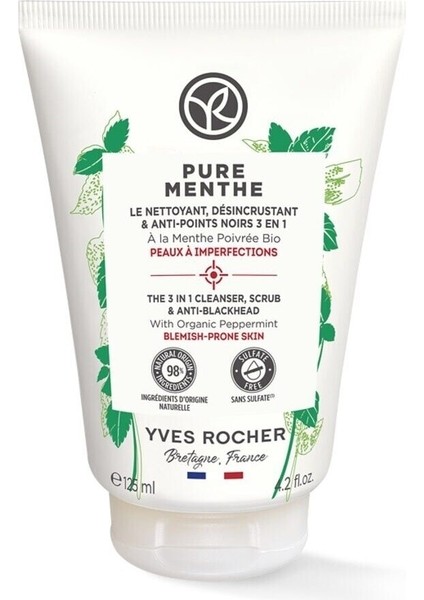 Yves Rocher Peeling Etkili Yüz Yıkama Jeli - Akneye Eğilimli Ciltler / Pure Menthe 125 ml