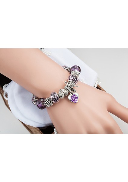 Kadın Charm Bileklik, Mor Boncuklu Yılan Kemik Zinciri, Hazine Kutusu Toka Bileklik, Çoğu Bileğe Uygun, Anneler Günü Için En Iyi Tatil Hediyeleri (Boyut: 18CM) (Yurt Dışından) fiyatları