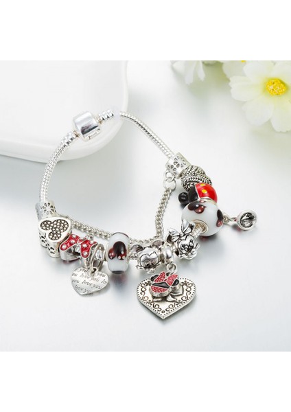 Kadınlar Charm Bileklik, Kristal Boncuklu Yılan Kemik Zinciri, Kalp Şekli, Taç Kolye, Kadınlar ve Kızlar Için Kostüm Takı Sevgililer Günü Hediyeleri (Boyut: 17CM) (Yurt Dışından) fiyatları