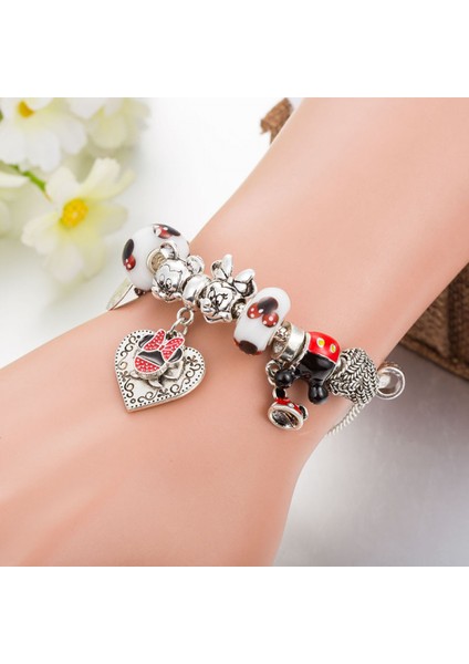 Kadınlar Charm Bileklik, Kristal Boncuklu Yılan Kemik Zinciri, Kalp Şekli, Taç Kolye, Kadınlar ve Kızlar Için Kostüm Takı Sevgililer Günü Hediyeleri (Boyut: 17CM) (Yurt Dışından) modelleri