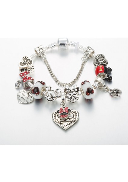 Kadınlar Charm Bileklik, Kristal Boncuklu Yılan Kemik Zinciri, Kalp Şekli, Taç Kolye, Kadınlar ve Kızlar Için Kostüm Takı Sevgililer Günü Hediyeleri (Boyut: 17CM) (Yurt Dışından) fırsatları