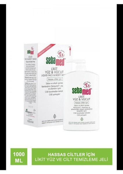 Likit Yüz & Vücut Temizleme Jeli 1000 ml