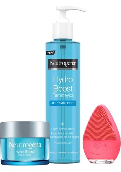 Hydro Boost Water Gel Temizleyici 200 ml + Neutrogena Hydro Boost Gece Kremi 50 ml + Yüz
