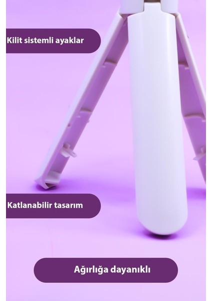 Ayaklı Beyaz Mini Tripod