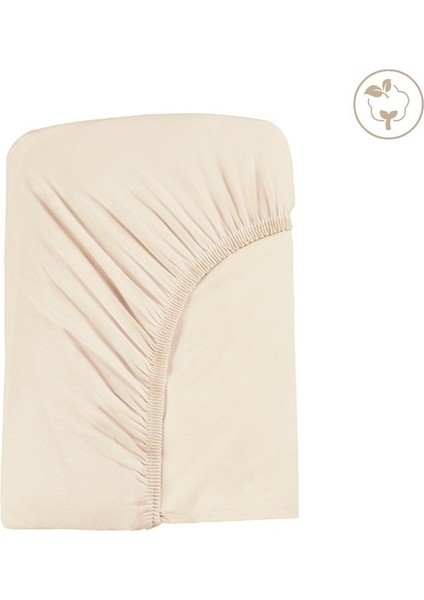 %100 Organik Penye Natur Lastikli Çarşaf 100X200CM Lastikli Bebek Çarşafı