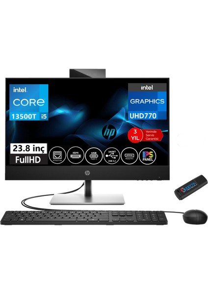 All-In-One Proone 440 G9 Intel® Core™ I5-13500T 16GB 1tb SSD 23.8" Fhd IPS Freedos All In One Bilgisayar AIO885F1EAW02+ZETTAUSBBELLEK