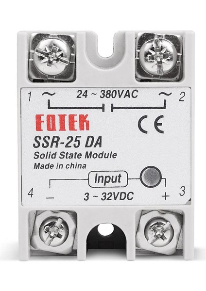 Ma Katı Hal Röle Dc-Ac SSR-10A 25A 40A 60A 80A 100A 3-32V Dc - 24-380V Ac (Yurt Dışından)