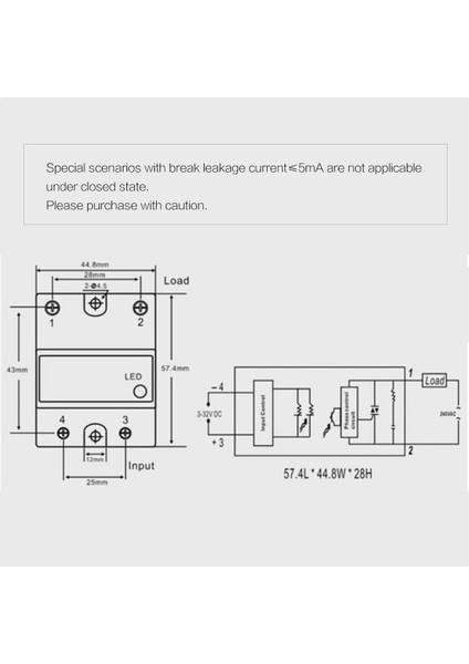 Ma Katı Hal Röle Dc-Ac SSR-10A 25A 40A 60A 80A 100A 3-32V Dc - 24-380V Ac (Yurt Dışından)