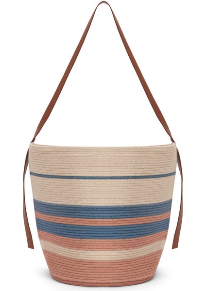 Çizgili Hasır Kol Çantası Standart Renk Y2181902_089