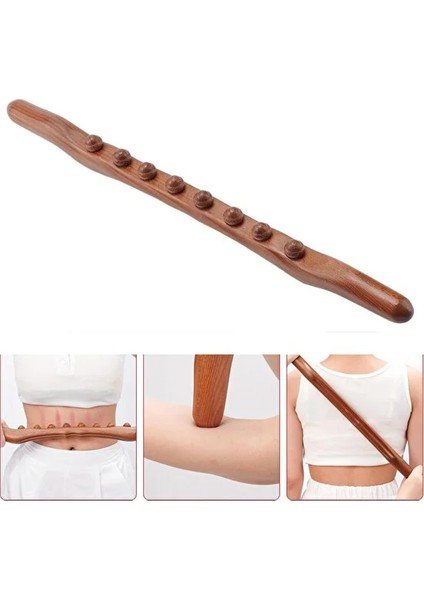Ahşap Guasha Masaj Çubuğu - Kahverengi (Yurt (Yurt Dışından) fırsatları