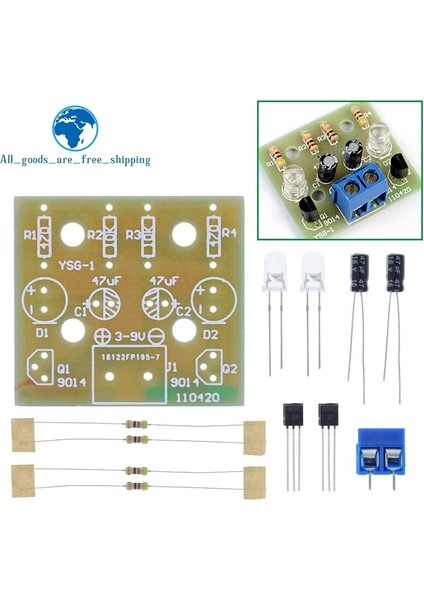 Tzt Basit LED Flaş Dıy Kitleri Devre Elektronik Dıy Elektronik Paketi 1.2mm Parçaları Arduino Için Flaş LED Kiti Elektronik Dıy Kiti (Yurt Dışından)