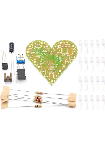Dıy Kiti Kalp Şekli Solunum Lambası Kiti Dc 4 V-6 V Solunum LED Paketi Kırmızı Beyaz Mavi Yeşil Dıy Elektronik Üretim Öğrenme Için (Yurt Dışından)