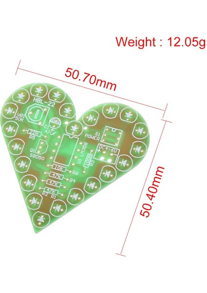 Dıy Kiti Kalp Şekli Solunum Lambası Kiti Dc 4 V-6 V Solunum LED Paketi Kırmızı Beyaz Mavi Yeşil Dıy Elektronik Üretim Öğrenme Için (Yurt Dışından)