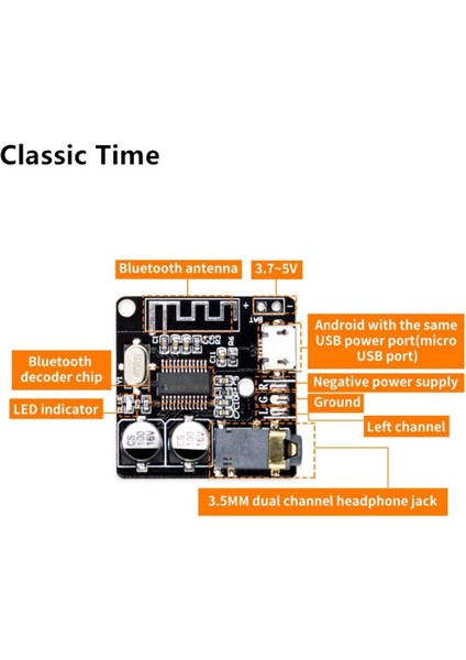 VHM-314 Bluetooth Ses Alıcı Kurulu Bluetooth 5.0 Mp3 Kayıpsız Dekoder Kurulu Kablosuz Stereo Müzik Modülü (Yurt Dışından)