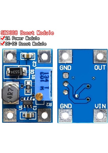 10 Adet 2-24V Için 2-28V 2A Dc-Dc SX1308 Step-Up Ayarlanabilir Güç Modülü Step Up Boost Dönüştürücü Dıy Kiti Için (Yurt Dışından)