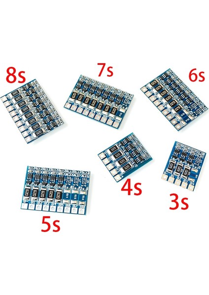 3s 4s 5s 6s 7s 8s 21V 4.2V Li-Ion Dengeleyici Kurulu 18650 Li-Ion Dengeleme Tam Şarjlı Pil Denge Fonksiyonu Koruma Levhası (Yurt Dışından)