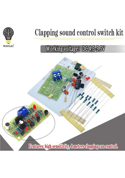 Elektronik Akustik Alkış Kontrol Anahtarı Dıy Kiti Ses Sensörü Elektronik Devre Dıy Takım Elbise Entegre Modül (Yurt Dışından)