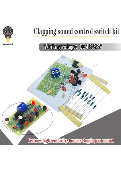 Elektronik Akustik Alkış Kontrol Anahtarı Dıy Kiti Ses Sensörü Elektronik Devre Dıy Takım Elbise Entegre Modül (Yurt Dışından)