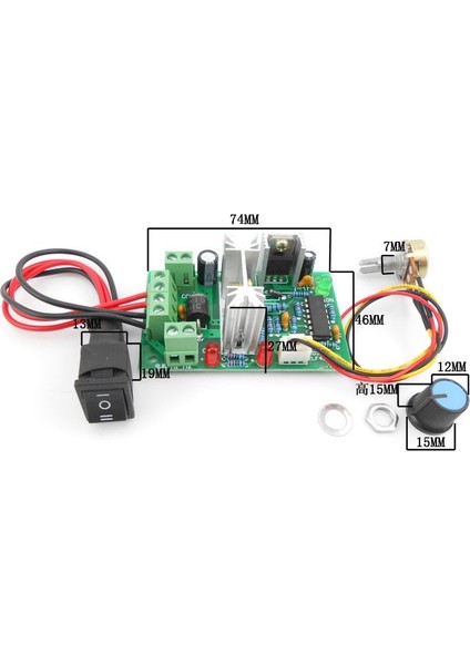 Pwm Dc Motor Hız Kontrol Anahtarı Dc 20A Akım Regülatörü 10-60V Pwm Dc Denetleyici 150W 12V 24V 36V 48V (Yurt Dışından)