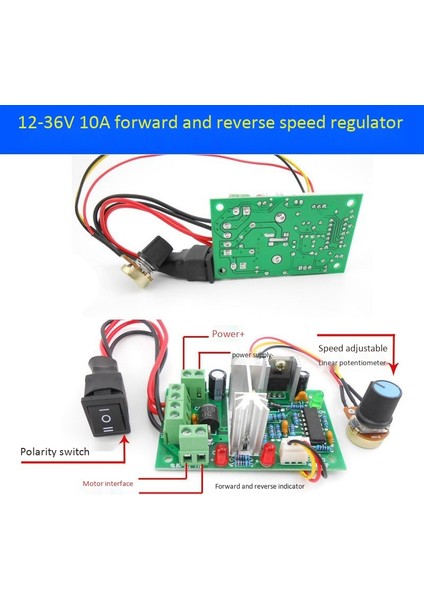 Pwm Dc Motor Hız Kontrol Anahtarı Dc 20A Akım Regülatörü 10-60V Pwm Dc Denetleyici 150W 12V 24V 36V 48V (Yurt Dışından)