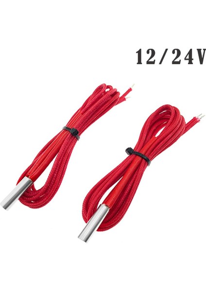 Mendel Isıtma Borusu Reprap 12 V 24 V 40 W Seramik Kartuş Isıtıcı Hotend J-Kafa 6*20MM 3D Parçaları 1 M 2 M 1 Adet Kırmızı (Yurt Dışından)