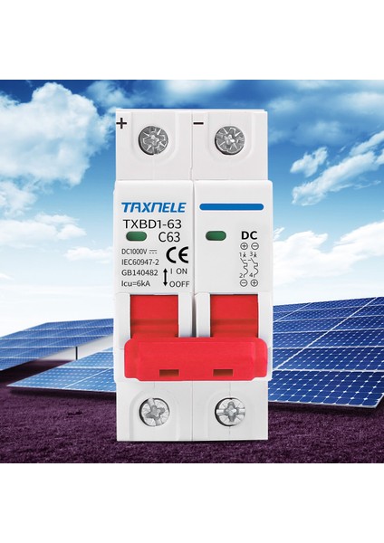 【ayak Koltuk】 2p Dc 1000V Güneş Mini Devre Kesici Pil Anahtarı 6A 10A 16A 20A 25A 32A 40A 50A 63A Dc Mcb Fotovoltaik Pv Sistemi Için (Yurt Dışından)