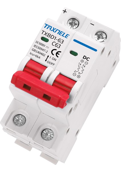 【ayak Koltuk】 2p Dc 1000V Güneş Mini Devre Kesici Pil Anahtarı 6A 10A 16A 20A 25A 32A 40A 50A 63A Dc Mcb Fotovoltaik Pv Sistemi Için (Yurt Dışından)