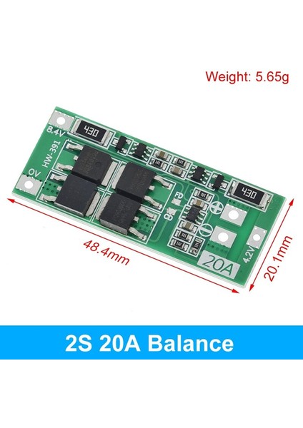 2s 20A 7.4V 8.4V 18650 Lityum Pil Koruma Levhası/bms Kurulu Standart/denge Dıy Için (Yurt Dışından)