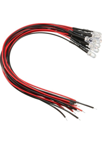 Quanbu 10 Adet 5mm Ön Kablolu Dağınık LED Diyot Işık 20MA Dc 3-6V Beyaz (Yurt Dışından)