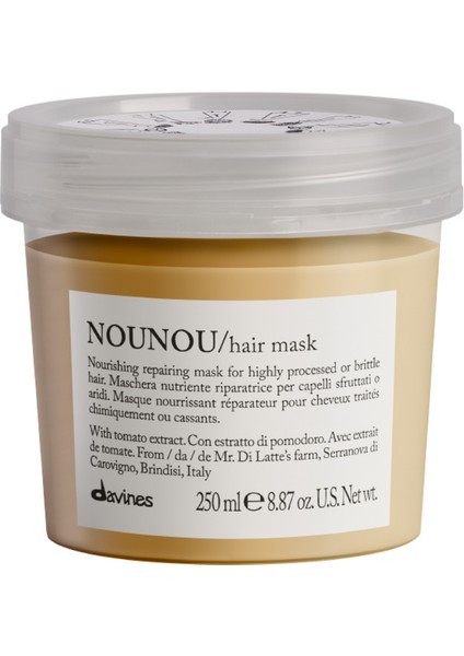 Nounou Hair Mask - Islem Gormus Saclar Icin Besleyici Bakim Maskesi 250 ml