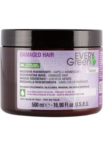 Everygreen Every Green Damaged Hair Yıpranmış Saç Yenileyici Maske 500 ml Maske