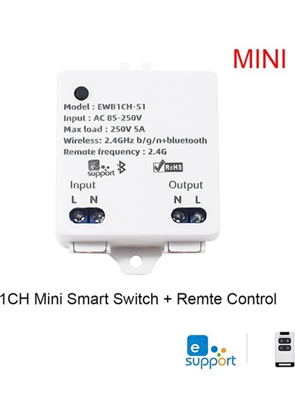 Oypfxmı Ewelınk Akıllı Wifi Işık Anahtar Modülü 1ch Ac 85-250 V 2.4g Uzaktan Kumanda 1 Kanal Inching Röle Alexa Google Ev Için (Yurt Dışından)
