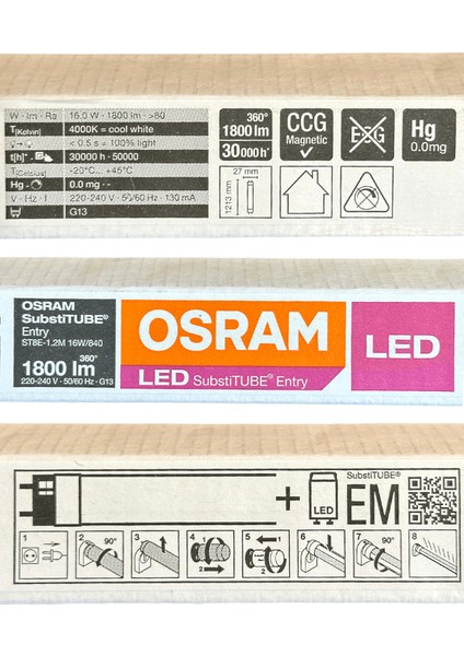 Substitube 16W 840 4000K (Günışığı) G13 Duylu LED Floresan (10 Adet)