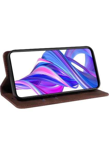 Onur Için Kılıf X9 5g/4g Manyetik Pu Deri Koruyucu Folyo Cüzdan (Yurt Dışından)