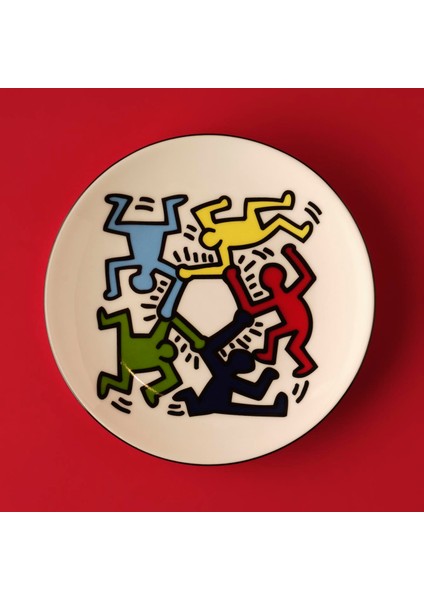 Keith Haring Colored Porselen Pasta Tabağı 4'lü (19 Cm)