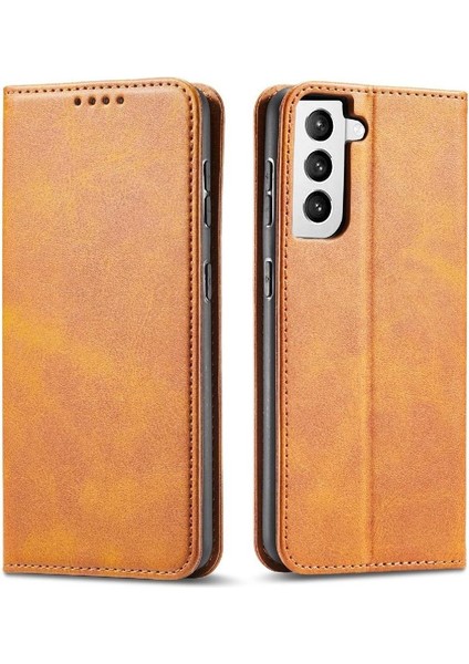 Samsung Galaxy S21 Deri Folio Flip Case Kart Ekleme ile (Yurt Dışından)