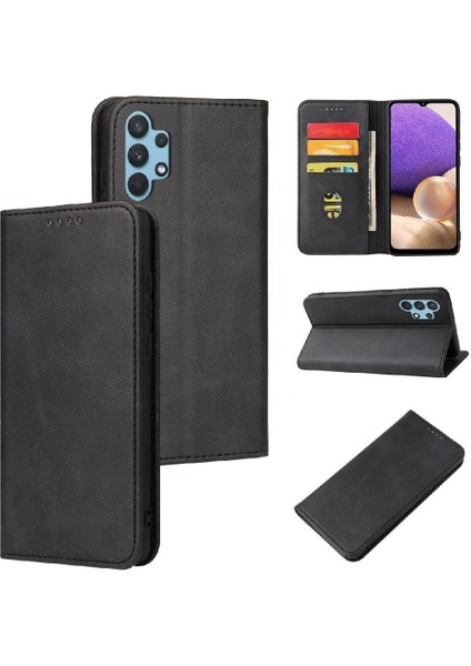 Samsung Galaxy A32 5g Için Kılıf Deri Folio Flip Case Tam Koruma (Yurt Dışından)