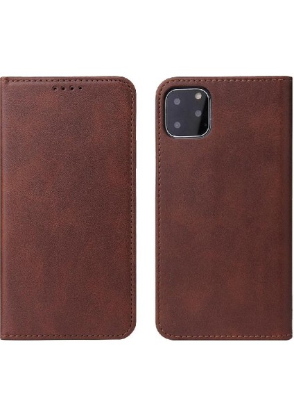 Iphone 11 Için Kılıf Pro Kart Ekleme Manyetik Karbon Fiber Deri Folio (Yurt Dışından)